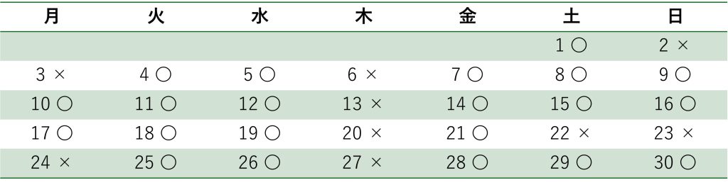 2025年11月の診療カレンダーと休診日一覧（坂上デンタルオフィス）