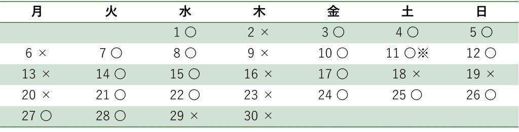 2026年4月の診療カレンダーと休診日一覧（坂上デンタルオフィス）
